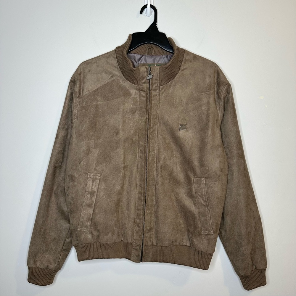 Emporio Collezione Brown Suede Leather Bomber Jacket Size XXL‎